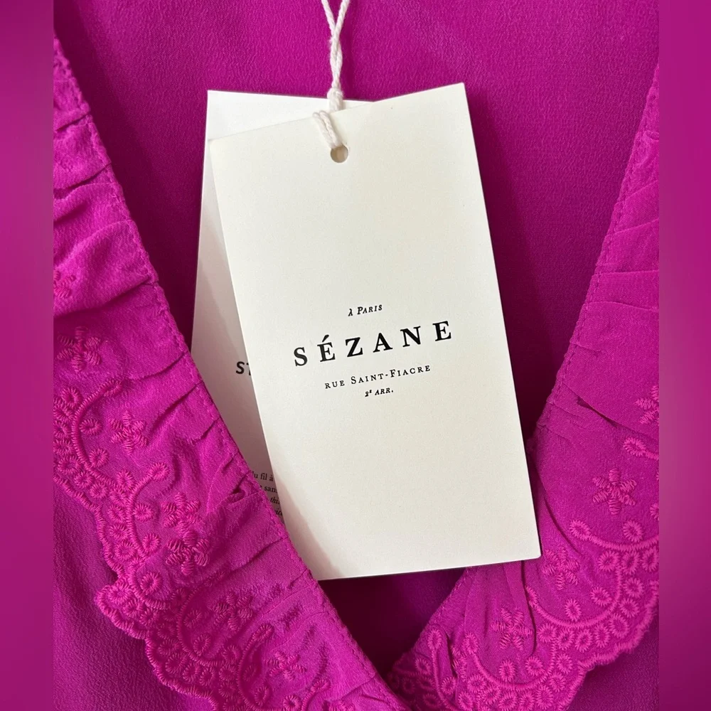 NWT Sezane 100% Silk Rosine Blouse - Picture 7 of 10